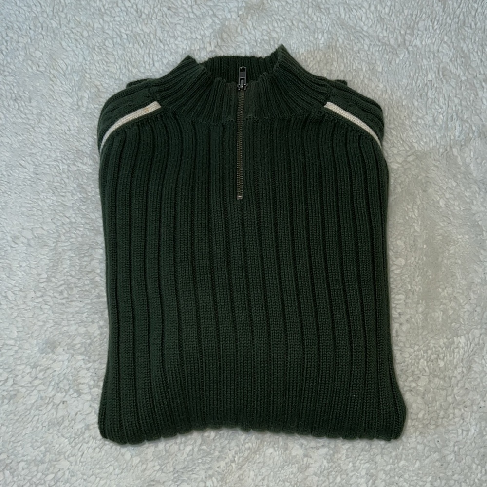 Vintage Guess Ribbed Quarter Zip Up Sweater Size Large